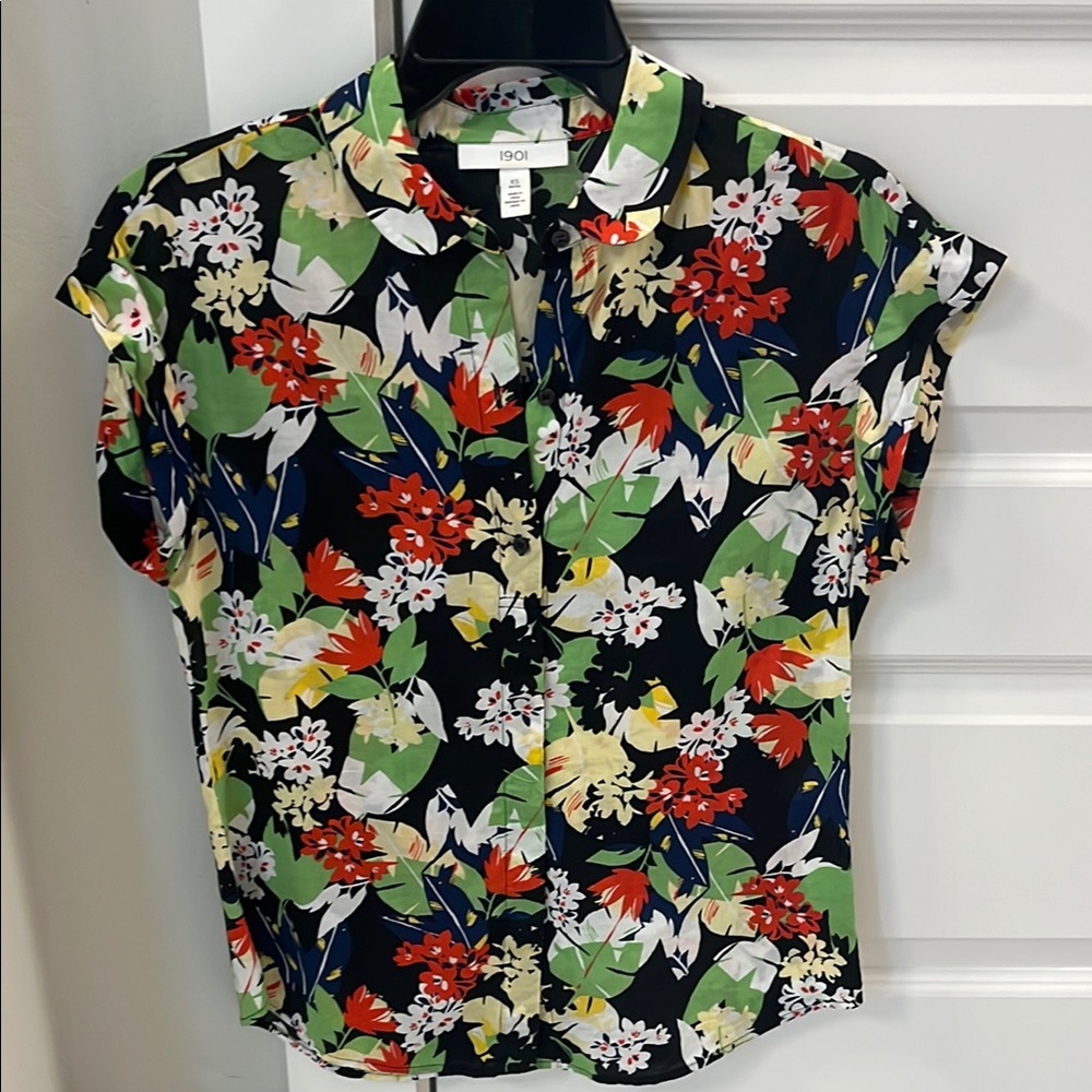 1901 Black Floral Button Down Shirt